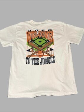 Old Row Welcome To The Jungle Baseball Pocket Tee, White, Size XL Auburn Tigers